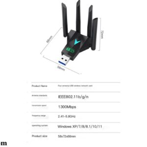 Bộ Chuyển Đổi Wifi USB 1300Mbps Giải Pháp Kết Nối (2)